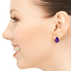 10 Carat 14K Solid White Gold Respect Amethyst Earrings