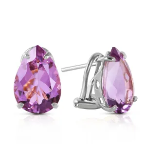 10 Carat 14K Solid White Gold Respect Amethyst Earrings