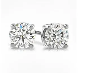 14 Karat White 0.50ct Diamond Stud Earrings