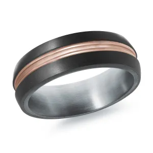 14K Rose Gold Ring from the Tantalum Collection by Malo - MRDTS-016-7P