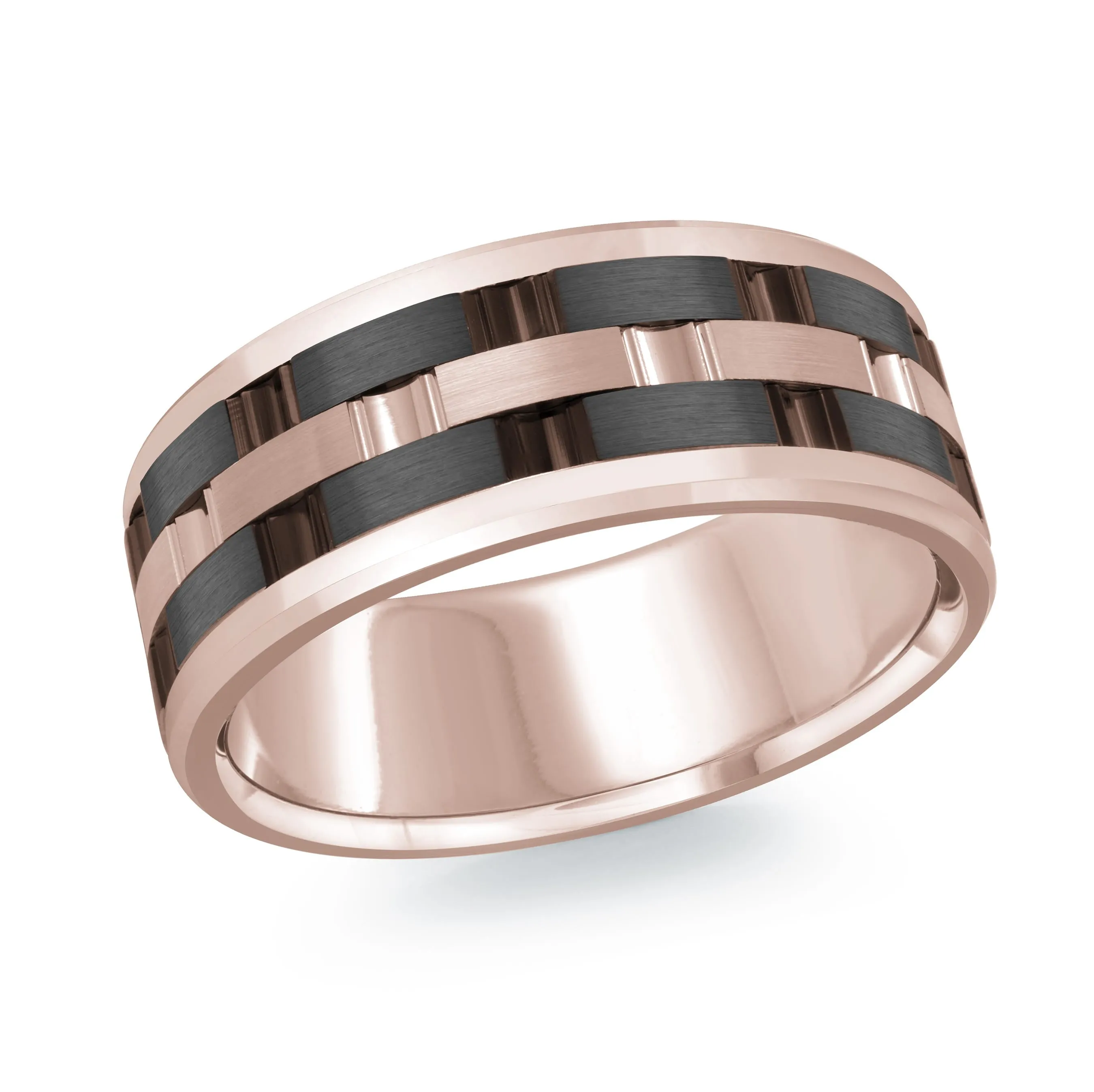 14K Rose Gold Ring from the Titanium Collection by Malo - MRDTI-002-8P