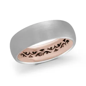 14K White Gold with Pink Highlights and 14K Rose Gold Ring from the Precision Collection by Malo - FJM-007-7WZP