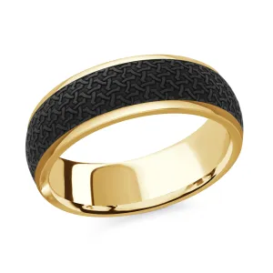 14K Yellow Gold Ring from the Noir Collection by Malo - MRDA-081-7Y