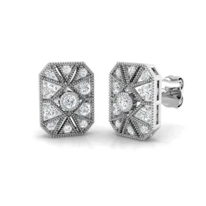 18ct White Gold 0.30ct Diamond Geometric Stud Earrings