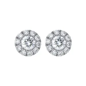 18ct White Gold 0.37ct Diamond Halo Stud Earrings