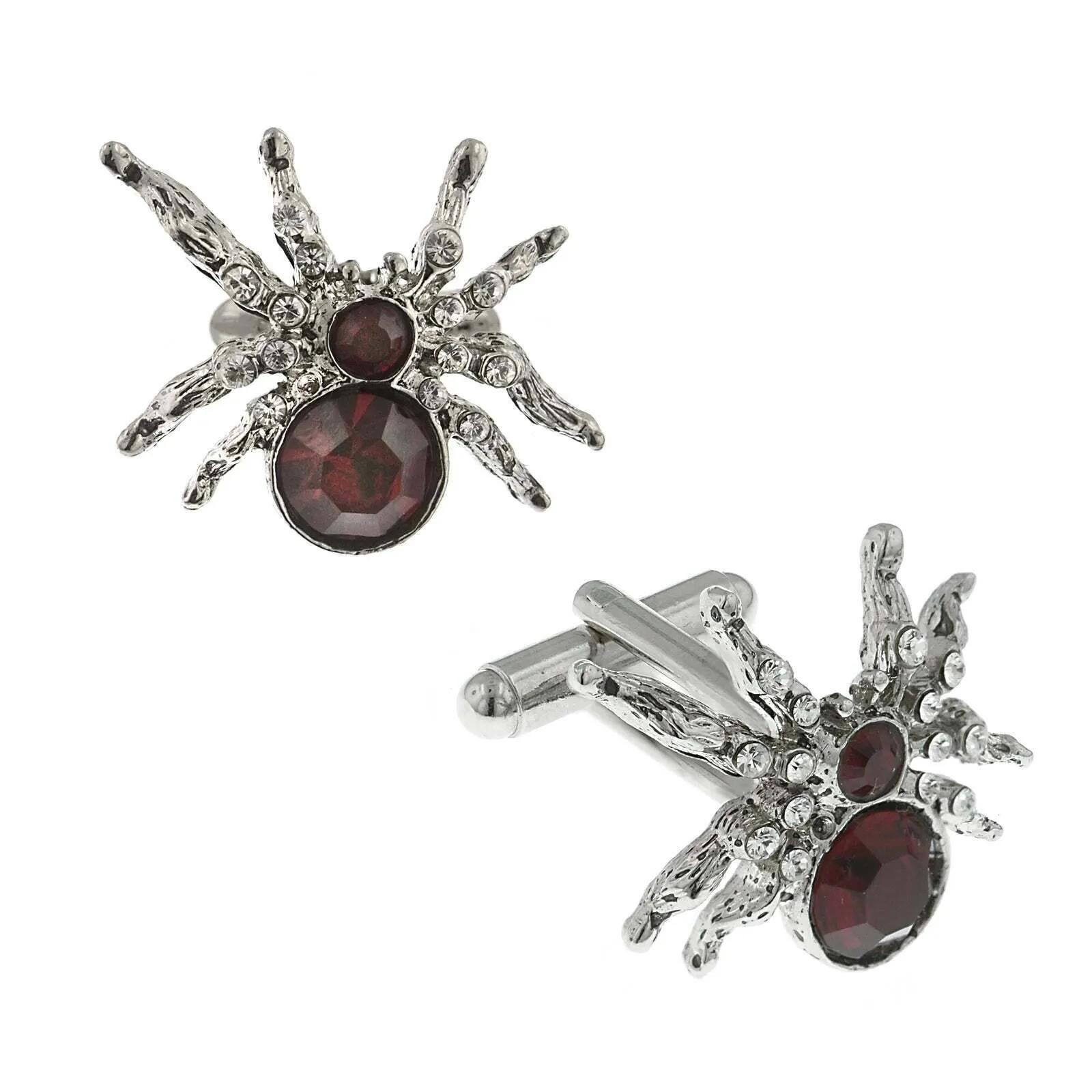 1928 Jewelry Arachnid Spider Crystal Cufflinks