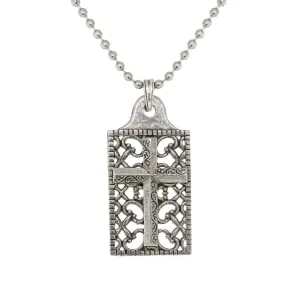 1928 Jewelry Cross Filigree Pendant Necklace 22"