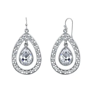 1928 Jewelry Crystal Caged Teardrop Earrings