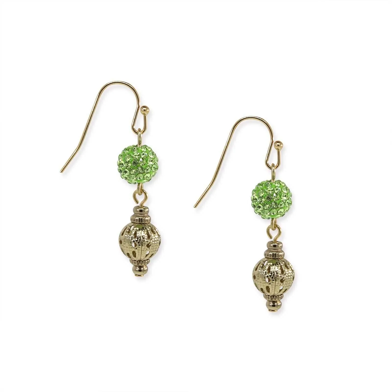 1928 Jewelry Fireball And Filigree Drop Earrings