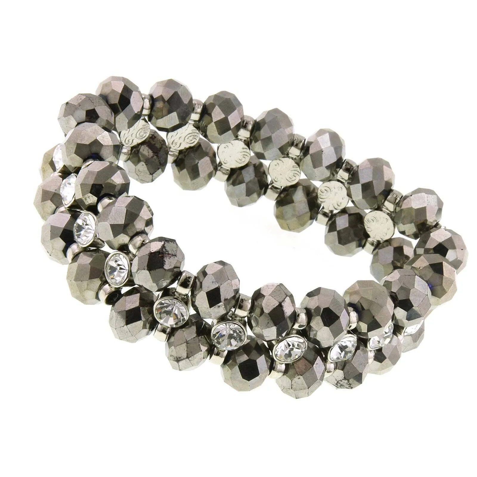 1928 Jewelry Hematite Crystal Stretch Bracelet