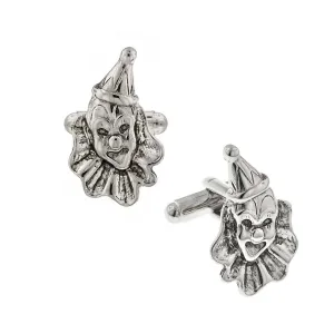 1928 Jewelry Mens Silver Vintage Circus Clown Cufflinks