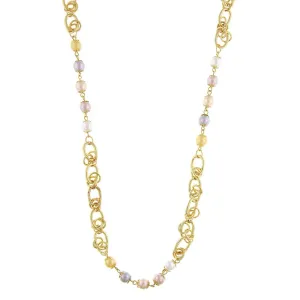 1928 Jewelry Multi-Color 8mm Faux Pearl Chain Strand Necklace 28"   2" Extender