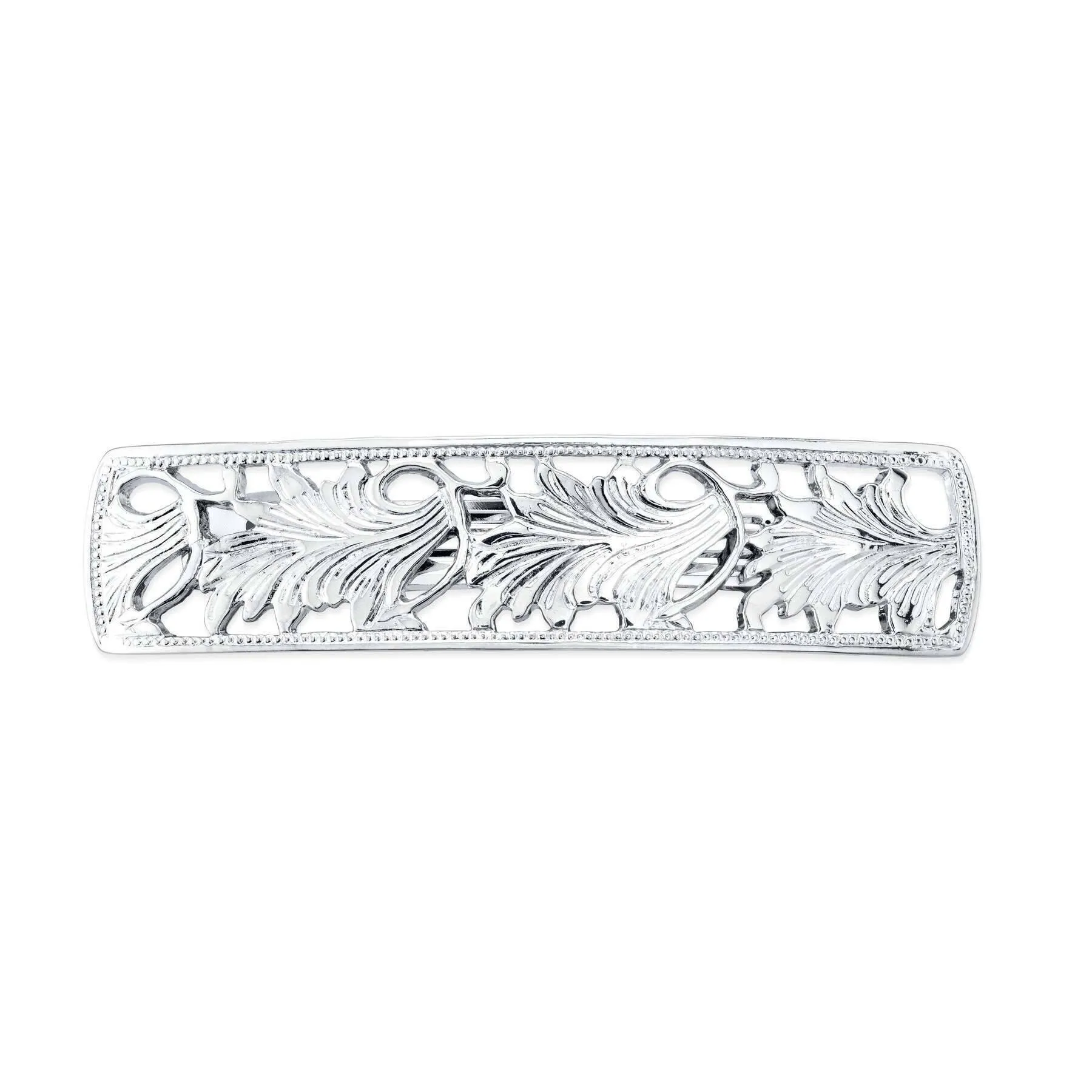 1928 Jewelry Rectangular Floral Bar Hair Barrette