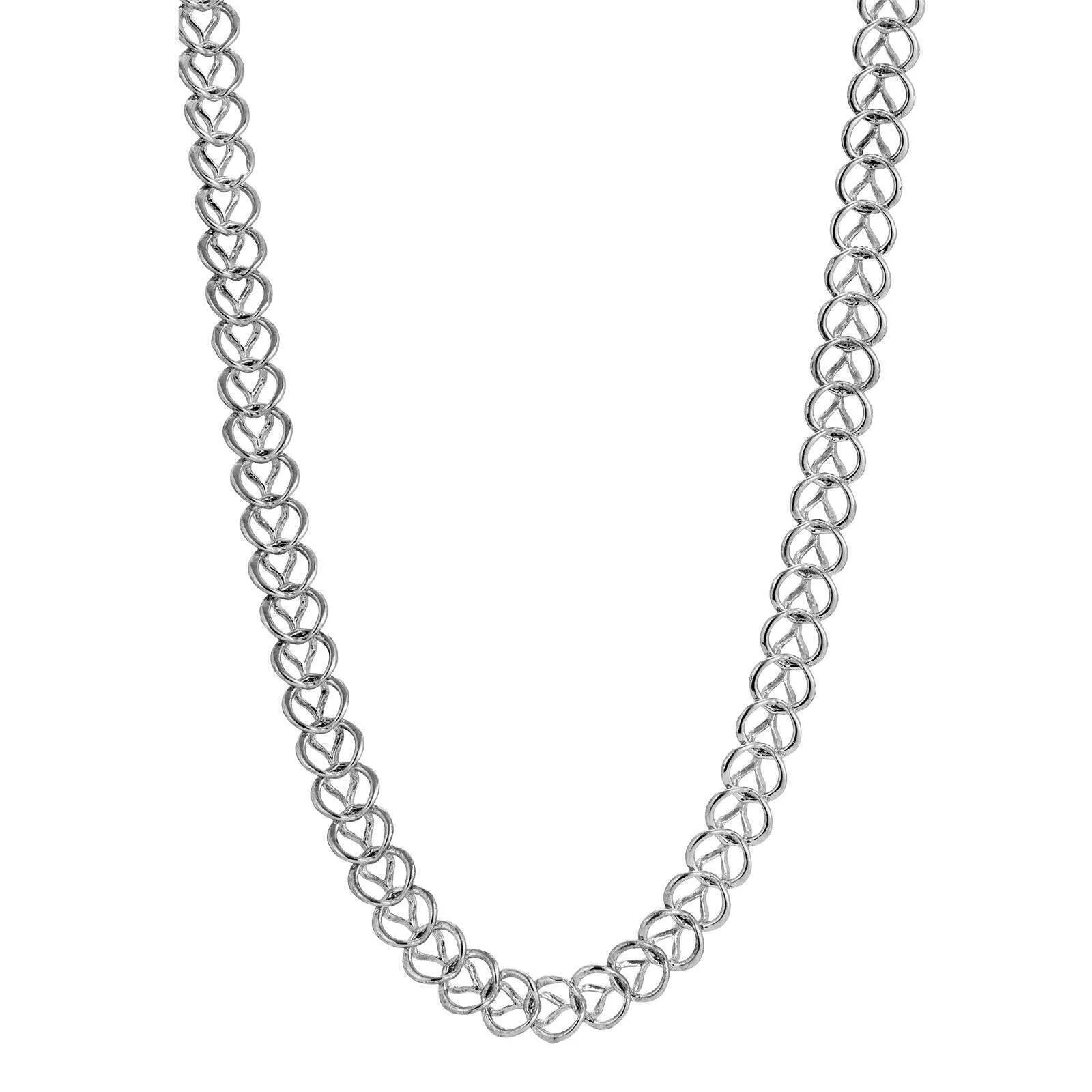 1928 Jewelry Silver Handmade Link Chain Necklace 18"