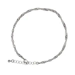 1928 Jewelry Silver Twisted Chain Anklet 9"   1.5" Extension