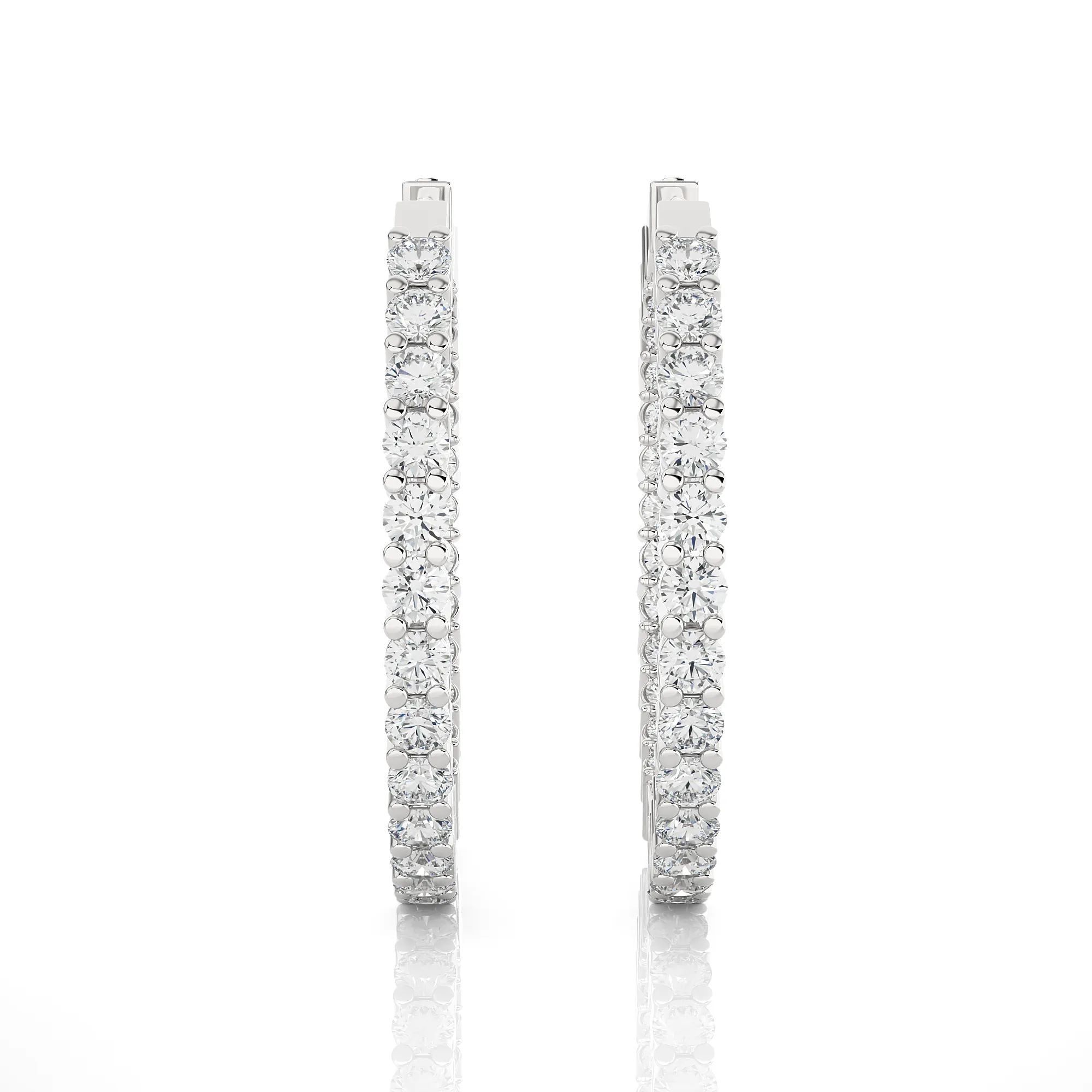 2 ctw Round Lab Grown Diamond Inside Out Hoop Earrings