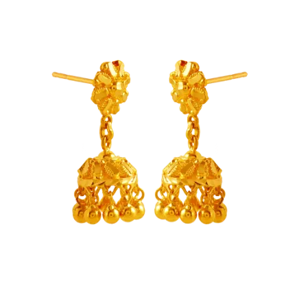 22k Stunning Gold Earrings Design For Festive Occasion