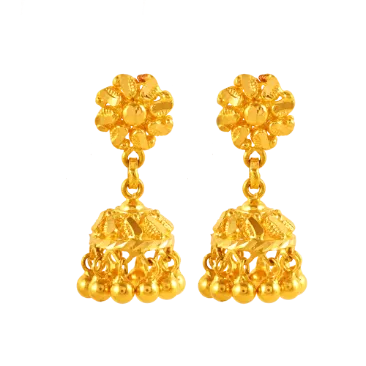 22k Stunning Gold Earrings Design For Festive Occasion