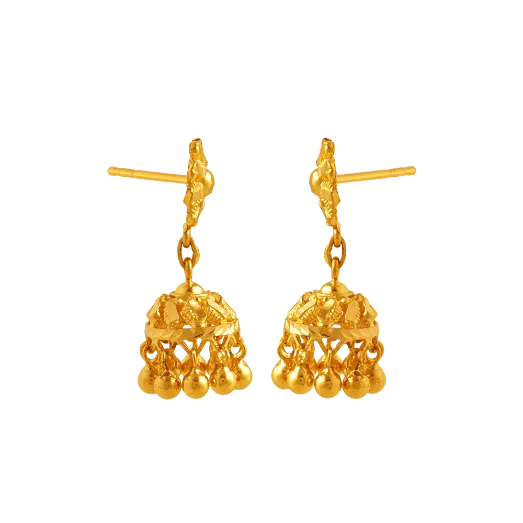 22k Stunning Gold Earrings Design For Festive Occasion