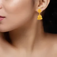 22k Stunning Gold Earrings Design For Festive Occasion