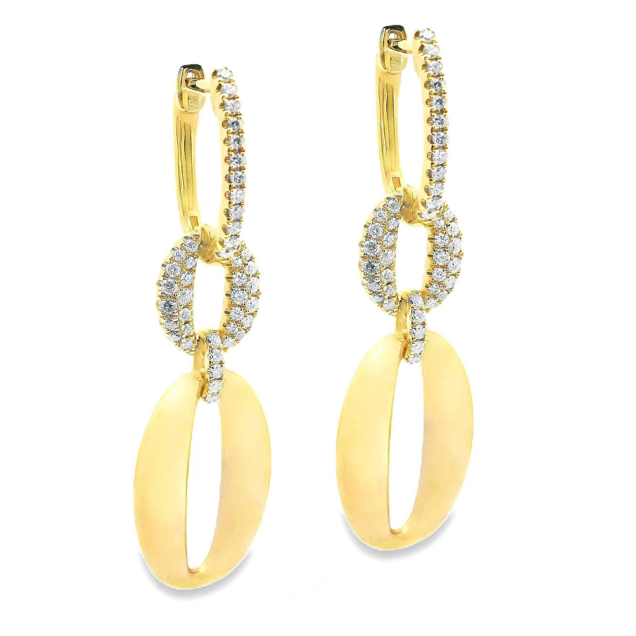 .41ct 14k Yellow Gold Diamond Drop Earrings