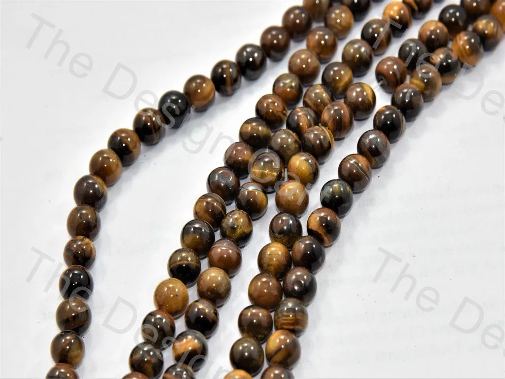 8 MM Brown Black Tiger Onyx Stones