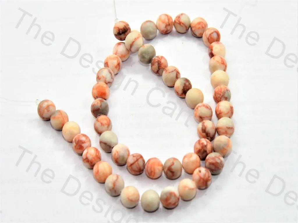 8 MM Brown White Natural Onyx Stones