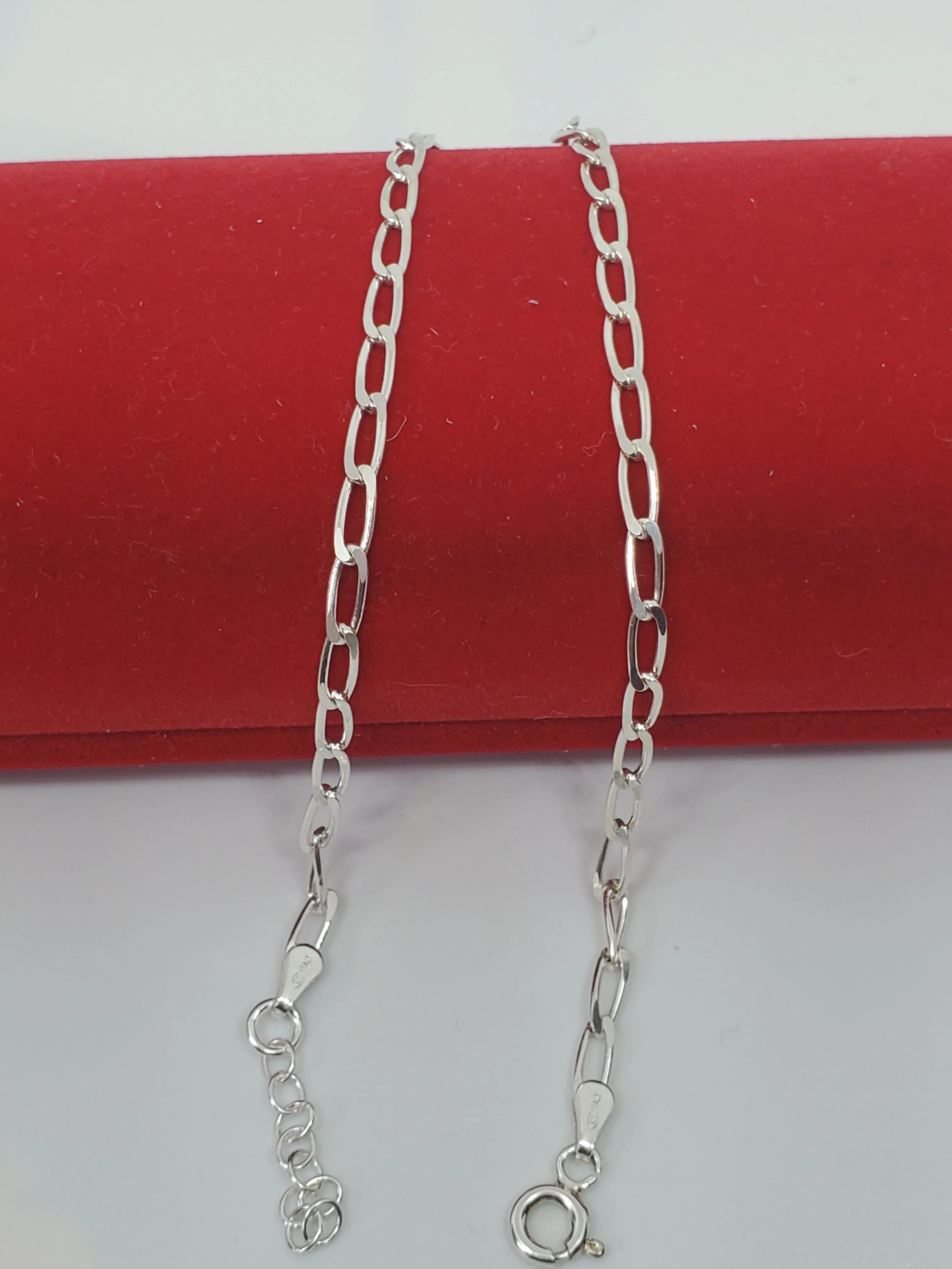 925 Real Silver curb link Anklets