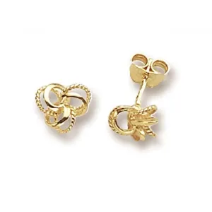 9CT Yellow Gold Knot Stud Earrings ER115