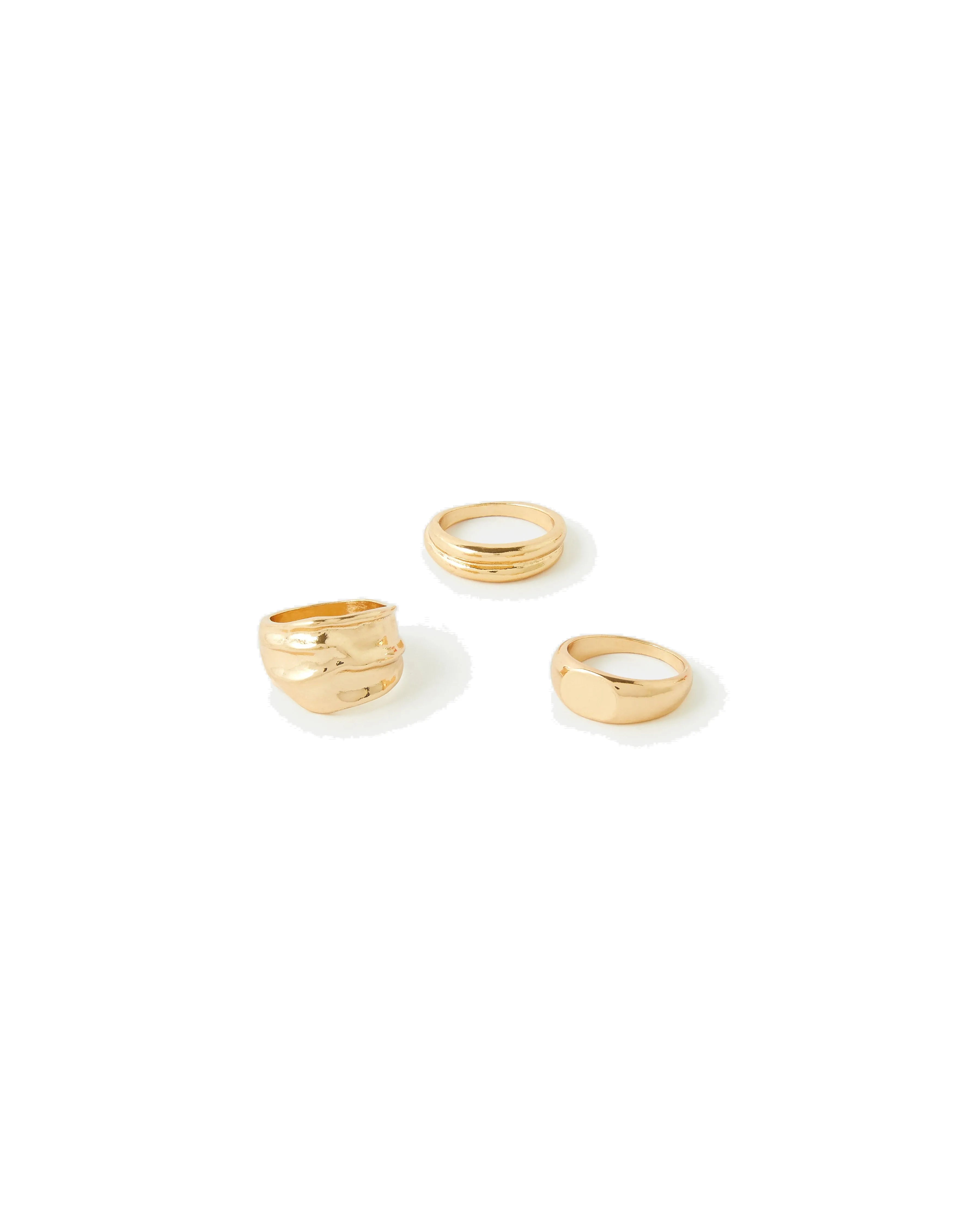 Accessorize London Chunky Ring Set Gold