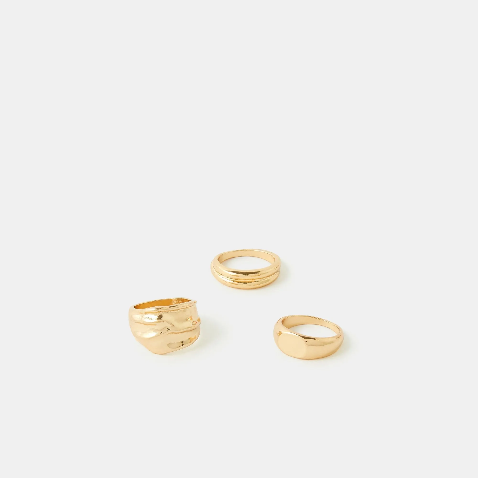 Accessorize London Chunky Ring Set Gold