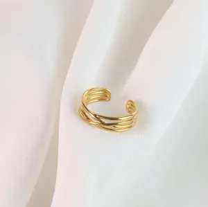 Amira | Gold Plated Multi Layer Adjustable Ring