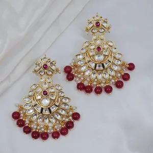 Anisha Women's Stunning Kundan Chandbali Earrings