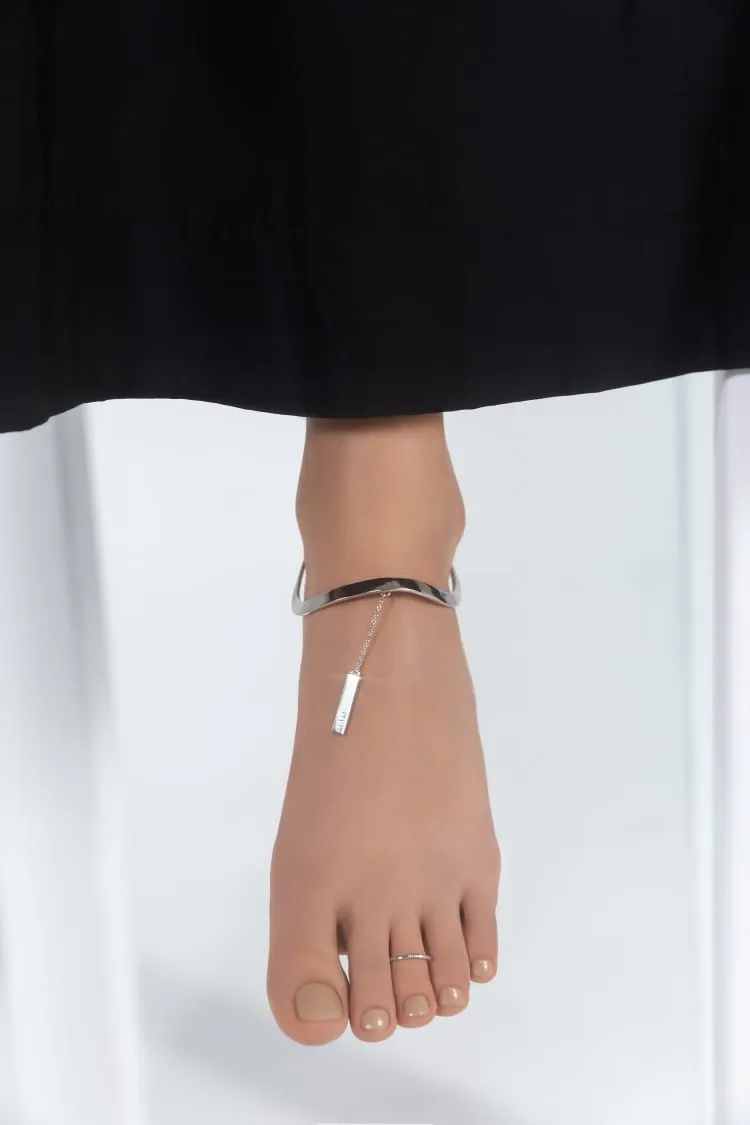 Anklet with chain in silver