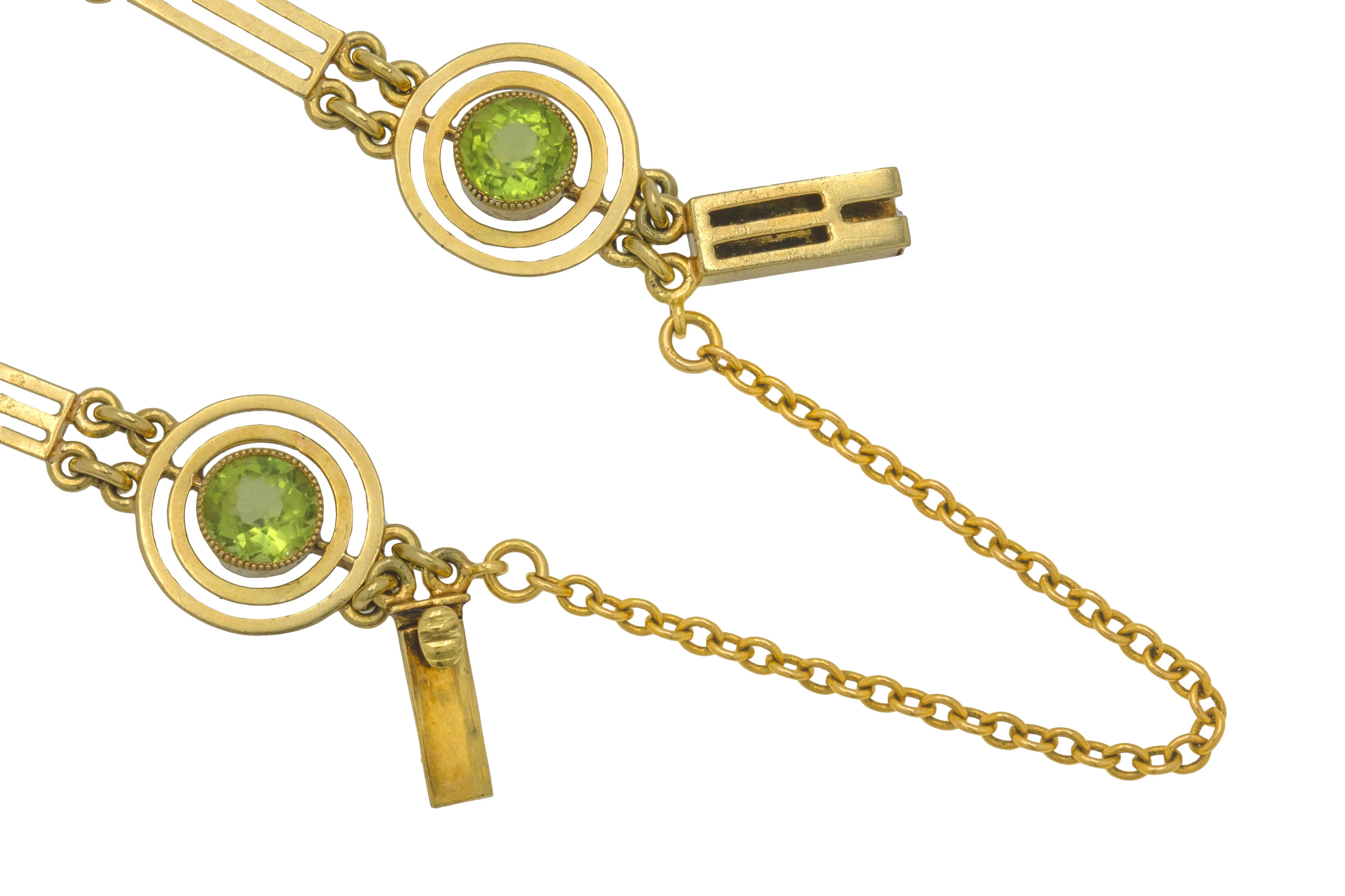 Antique 15ct Gold Peridot Bracelet, 3.60ct