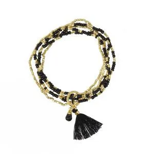 Ashiana  Five Row Bracelet in Black