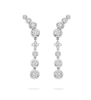 Beach Detachable Long Platinum Drop Earrings