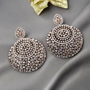 Bella American Diamond Silver Statement Earrings