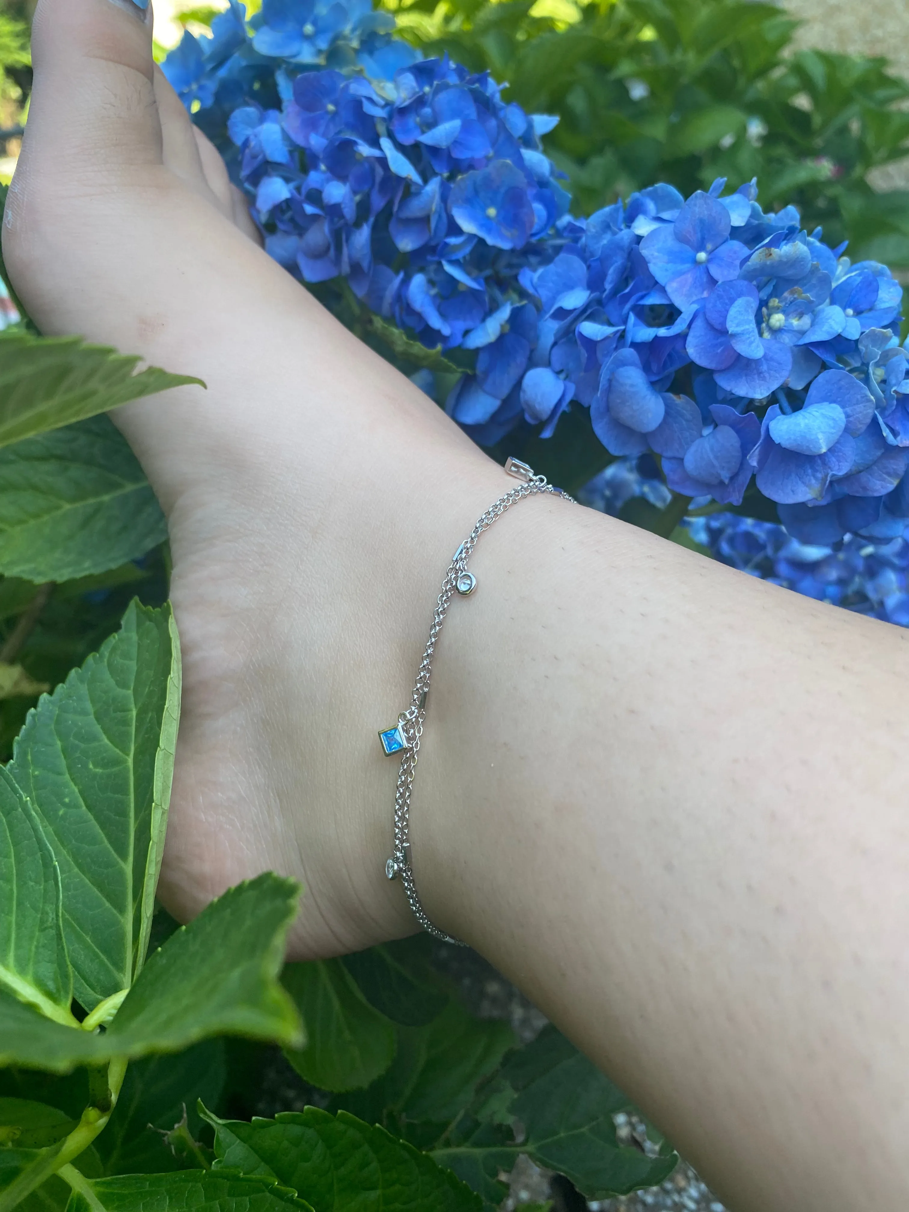 Blue Bezel Anklet