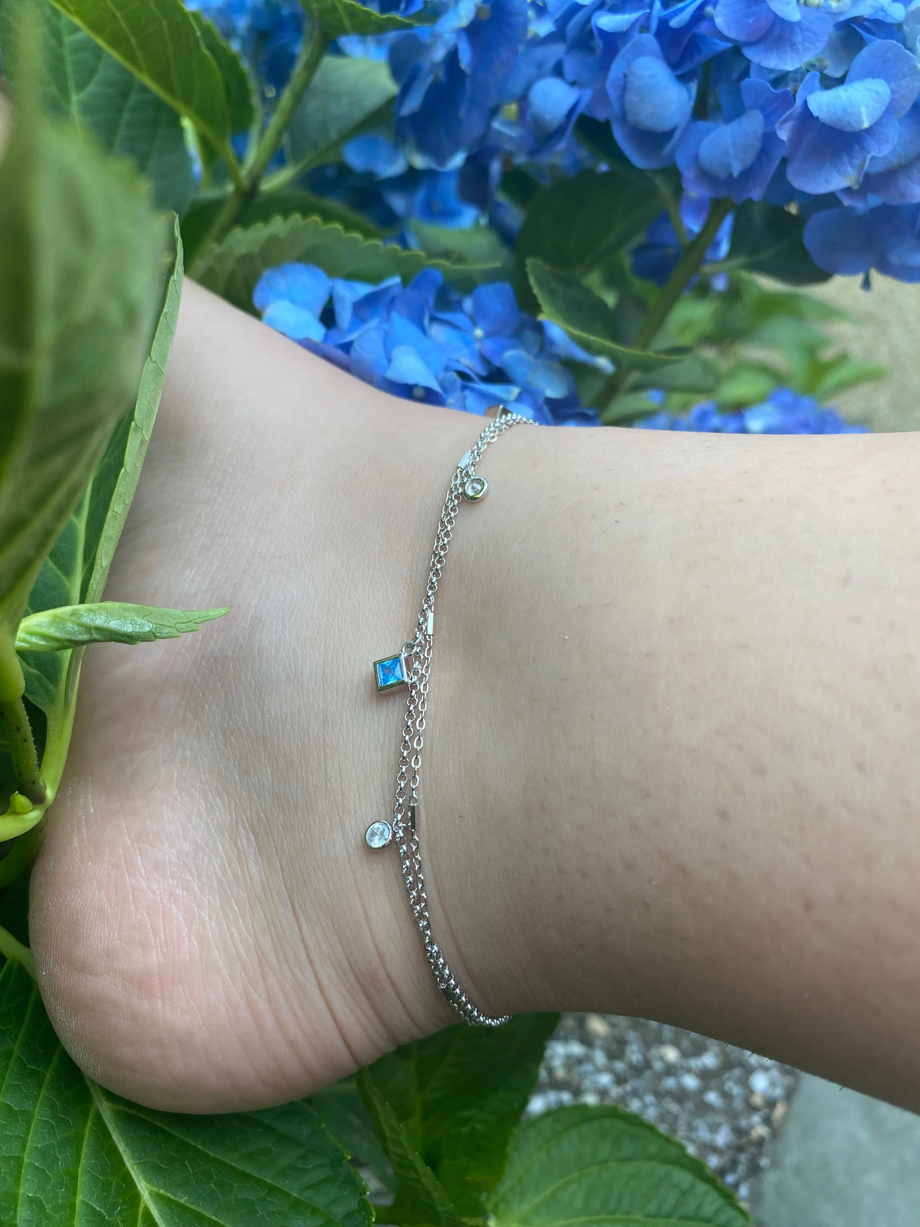 Blue Bezel Anklet