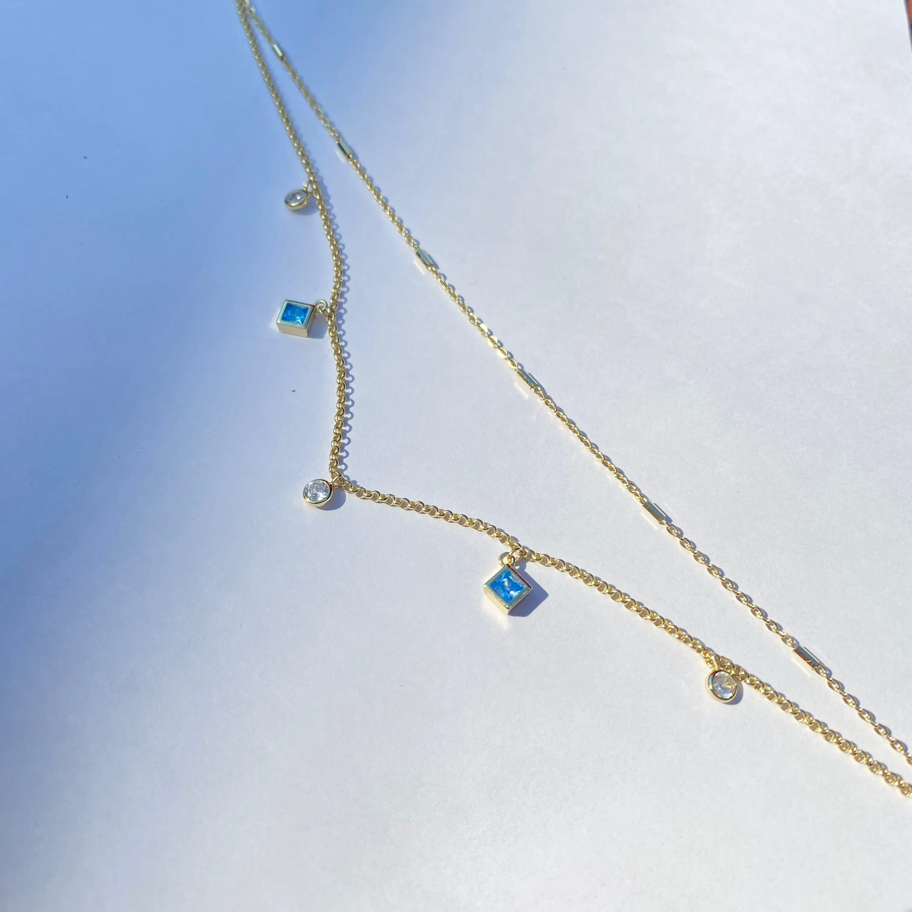 Blue Bezel Anklet