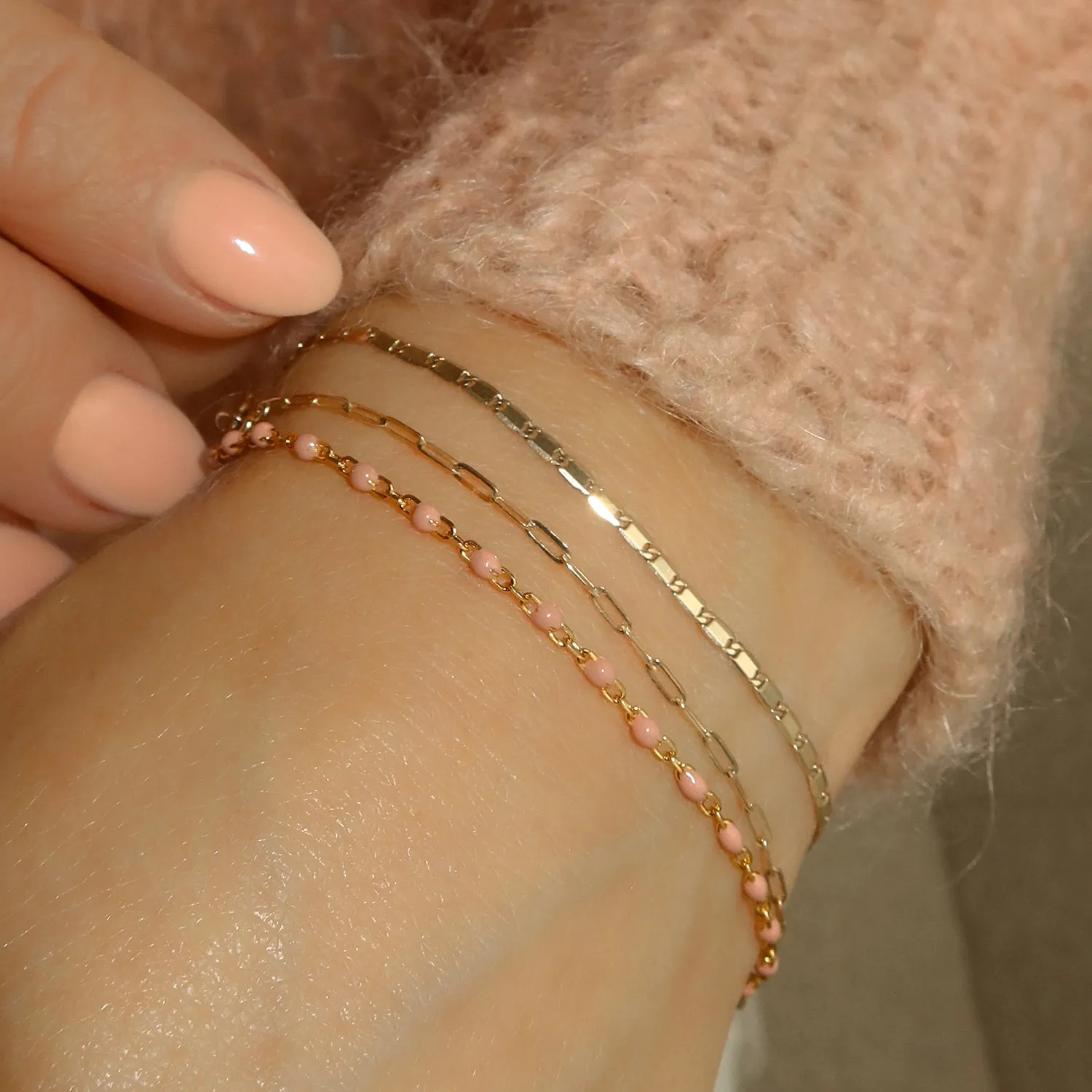 Candy Chain Anklet | Peach Fuzz & Gold