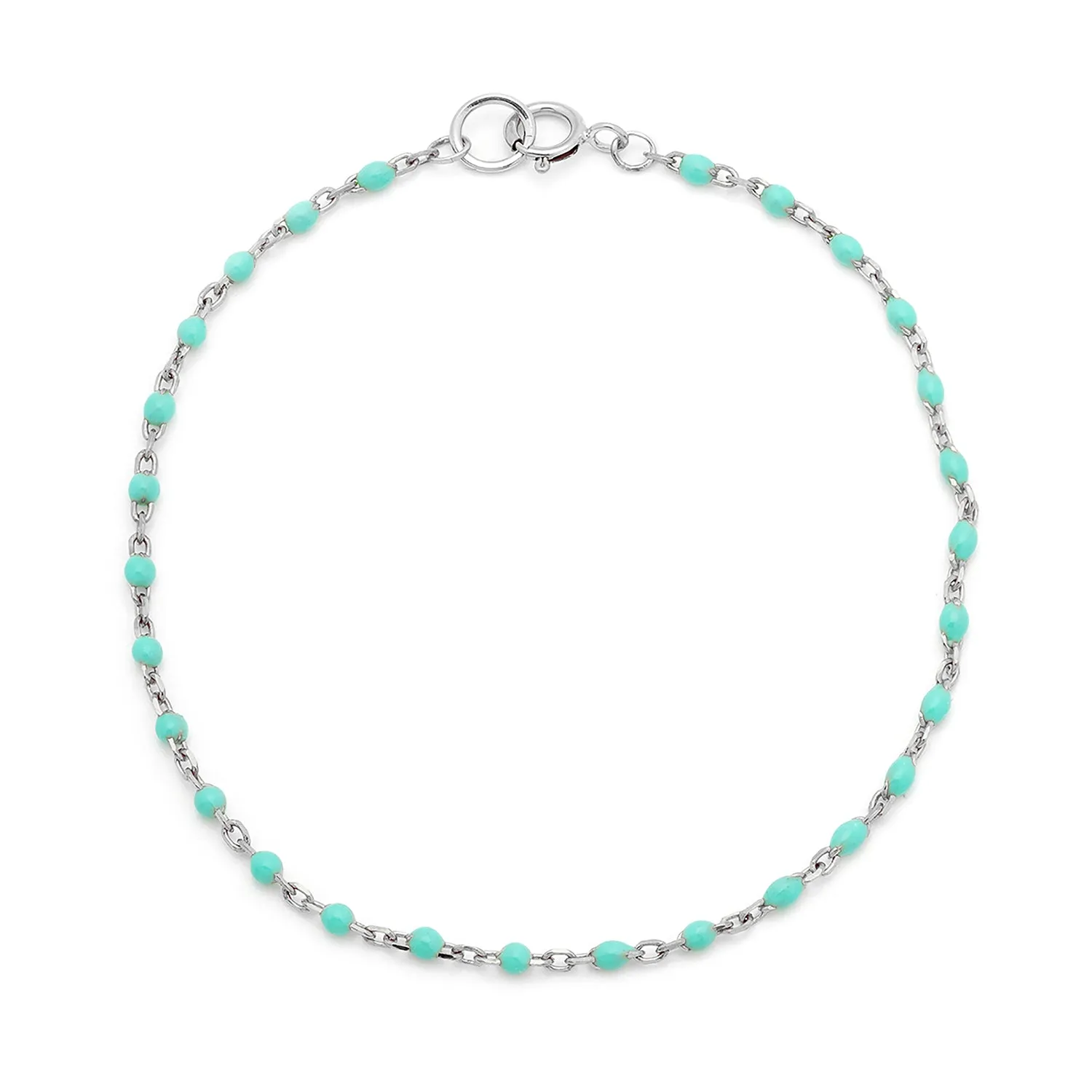 Candy Chain Anklet | Turquoise & Silver