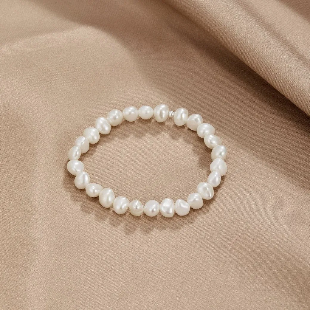 Cara Freshwater Pearl Bracelet White