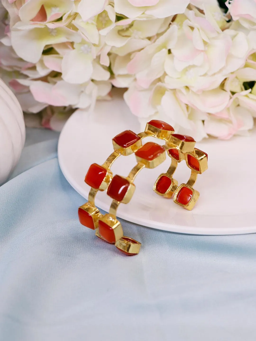 Carnelian Hand Cuff Brick Red