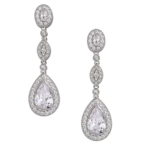 Carrie Brilliant Pear Shape Teardrop CZ Earrings