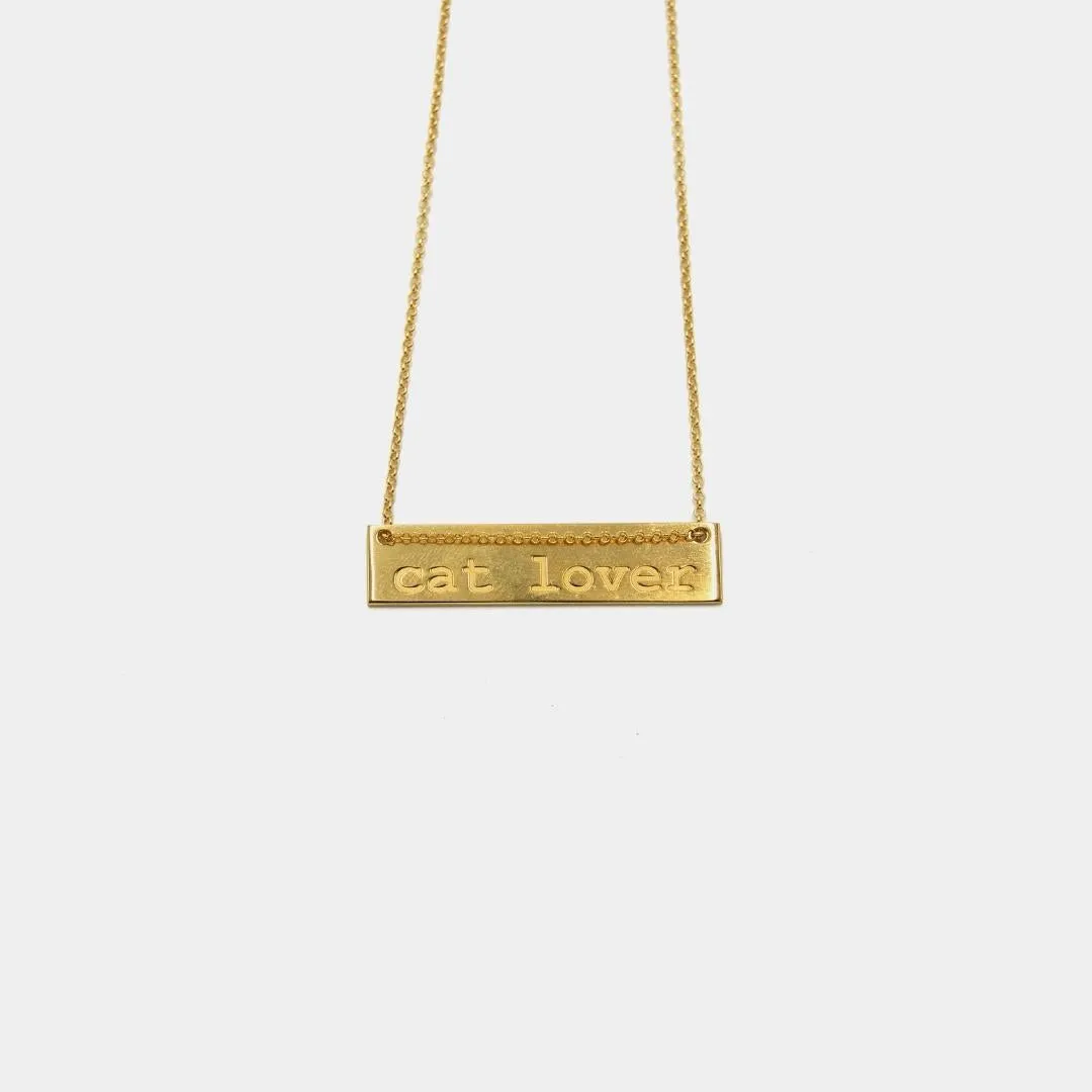 Cat lover - necklace - gold plated