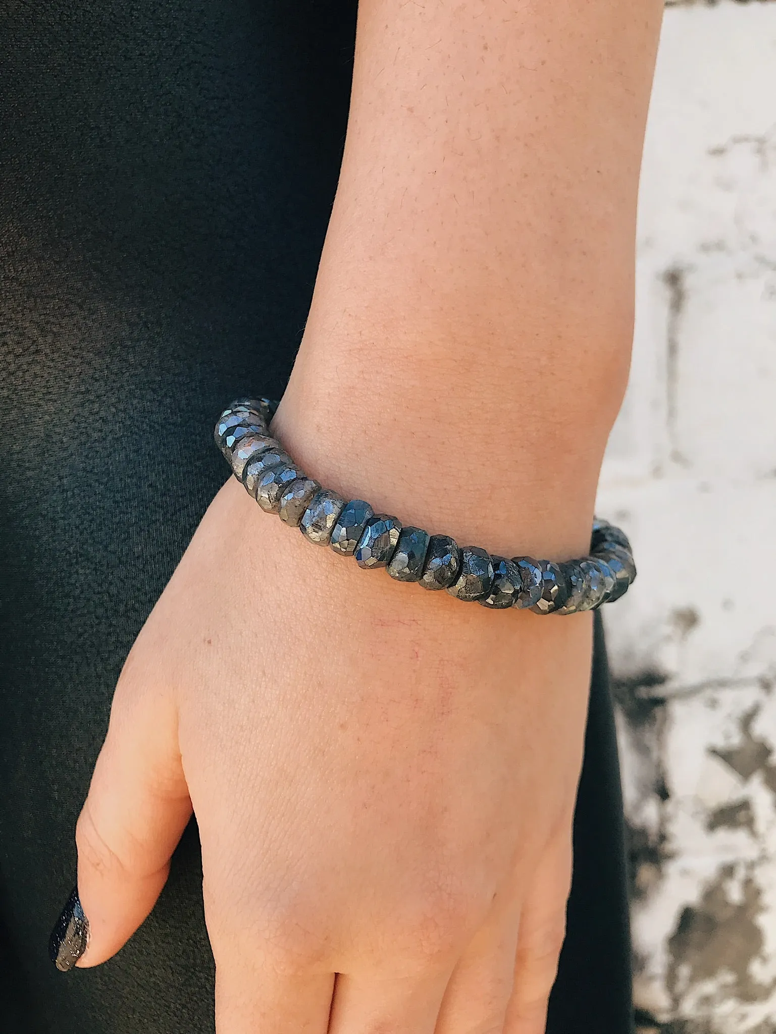 Coated Labradorite Bracelet