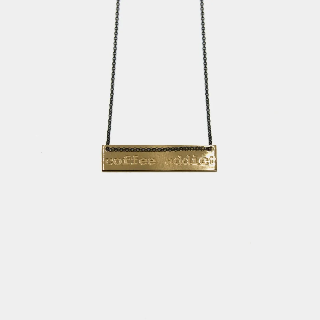 Coffee addict - necklace - gold plated