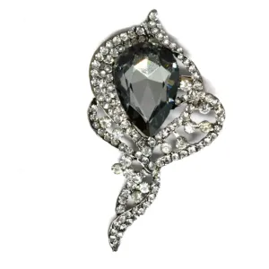 Crystal Rhinestone Brooch 3" x 1.75"- 1 Piece